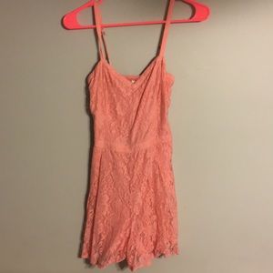 Super cute pink lace romper